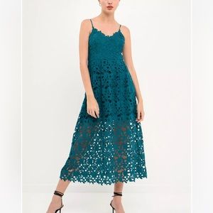 Blue green formal dress